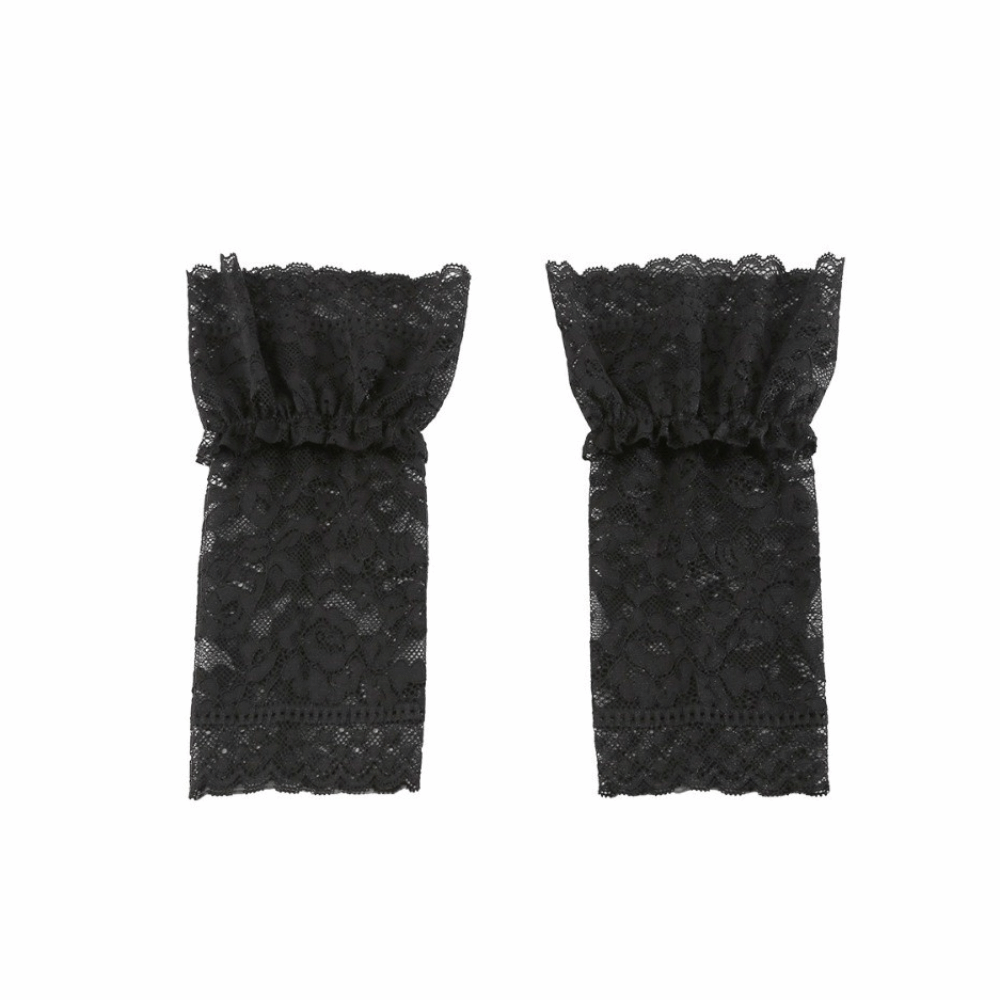 Lace Ruffles Pleated Detachabl - Fingerless Glove Knit 评论和价格
