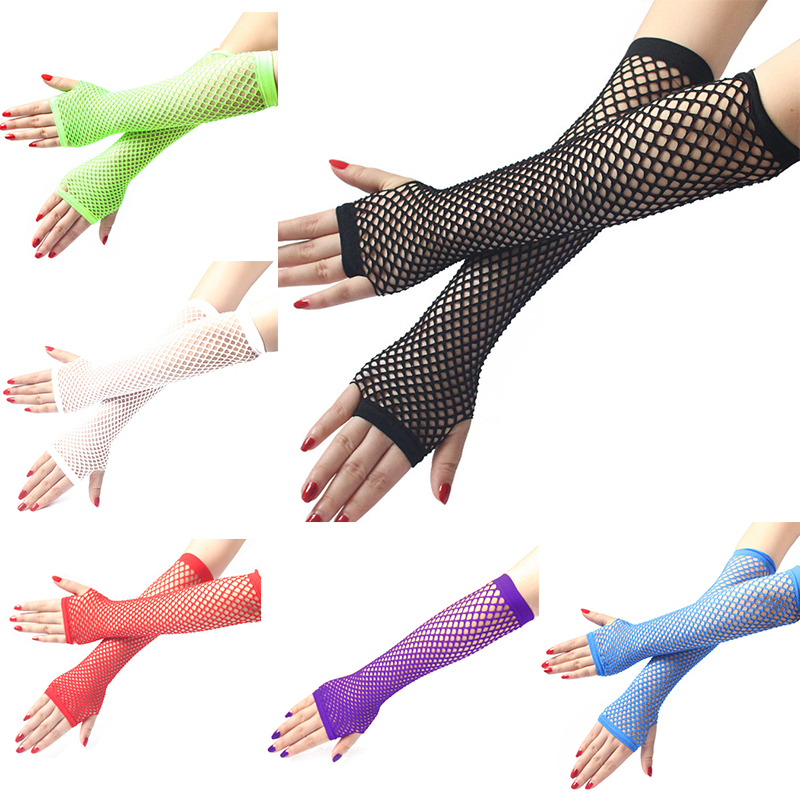 Women Fashion Neon Fishnet Fin - Fingerless Glove Knit 评论和价格